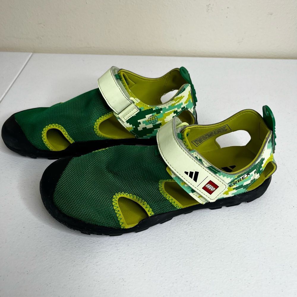 Adidas X Lego Terrex Captain Toey Core Green Glow Sandals Kids 6 Hiking Water - Picture 4 of 14